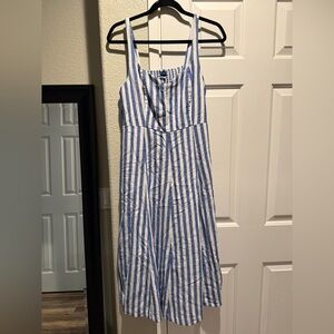 Old Navy Blue and White Striped Maxi Dress